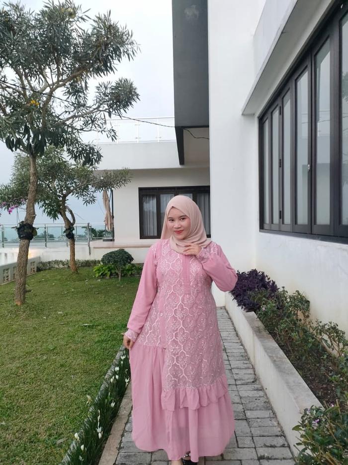 Aurora Dress MIDI Elegan sudang mix dengan swarosvky