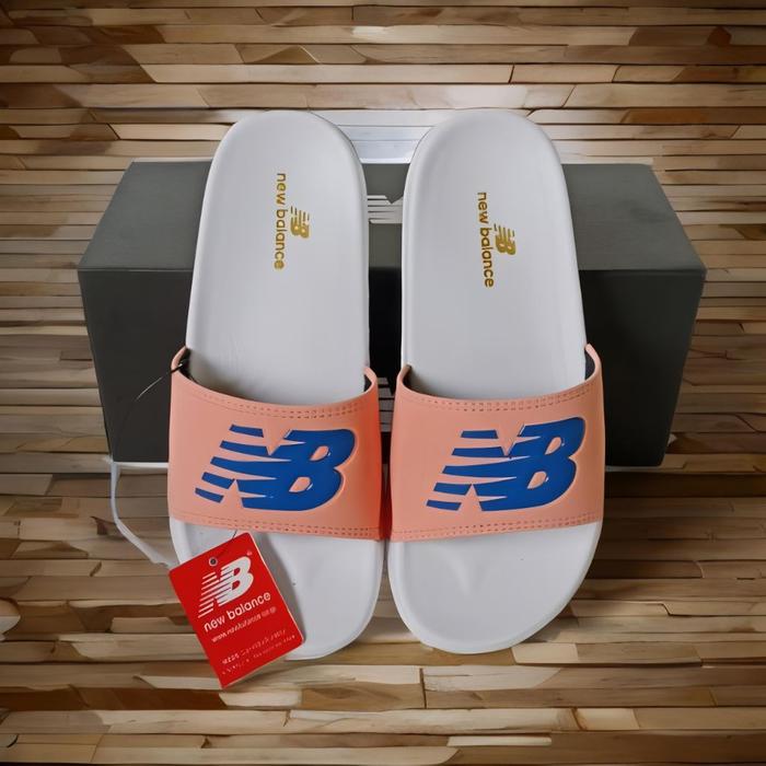 Sandal Slide NB'Newbalancea Slip Slop Wanita Kekinian Original Karet Lentur Free Box Bonus Toothbag