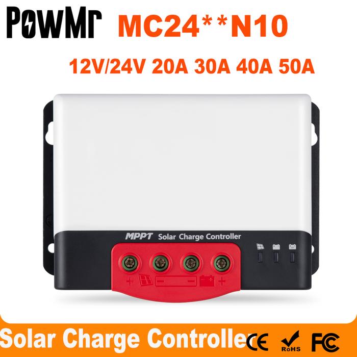 PowMr MPPT Solar Charge Controller 20A 30A 40A 50A Solar Regulator