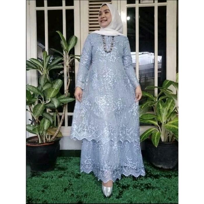 ARUMI - GAMIS MALAYSIA BRUKAT TILLE MUTIARA ( S M L XL XXL XXXL ) REALPICT/ GAMIS KONDANGAN MUSLIM L
