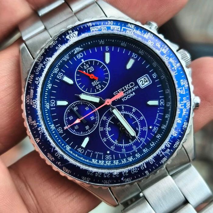 SEIKO FLIGHTMASTER CHRONOGRAPH BLUE DIAL