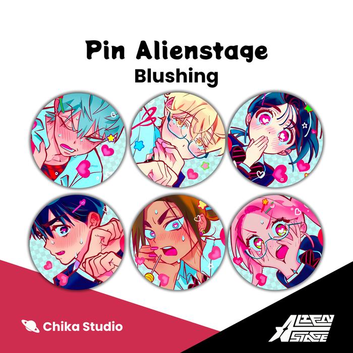 [Alien Stage Fan Merchandise] Pin Button Peniti & Magnet Alien Stage - Blushing | 32mm 44mm 58mm