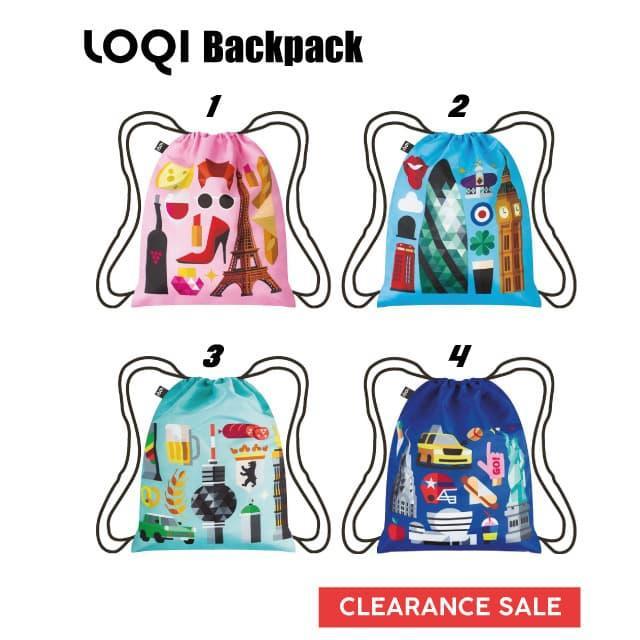 Clearance - Loqi Backpack/Tas Ransel Serut/Travelling Bag Collection