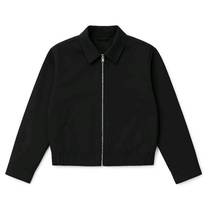 Work JAKET boxy Hitam Polos unisex