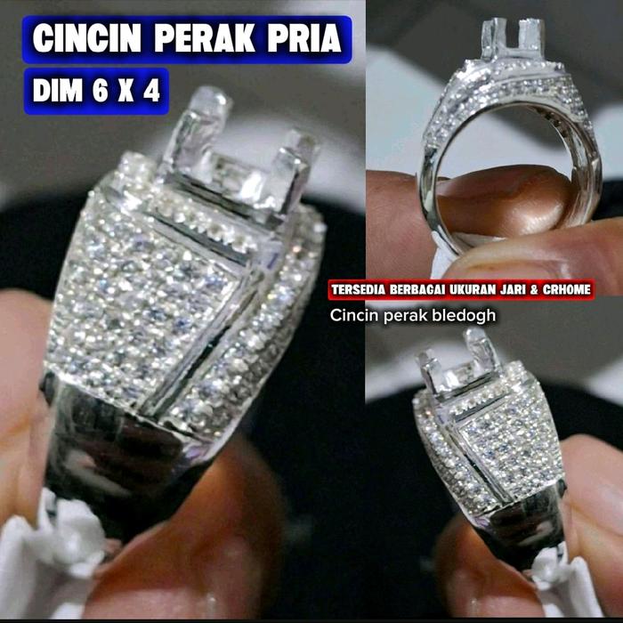 Cincin perak bledogh micro seting terbaru dim 6x4  Rings Elegan
