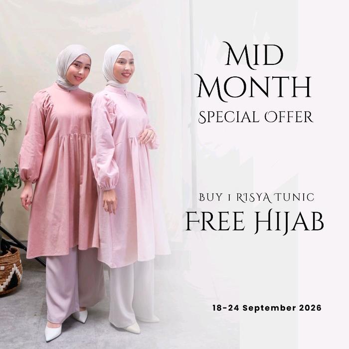 Fimelo Risya Tunik (Tunik Wanita Polos Lengan Panjang)