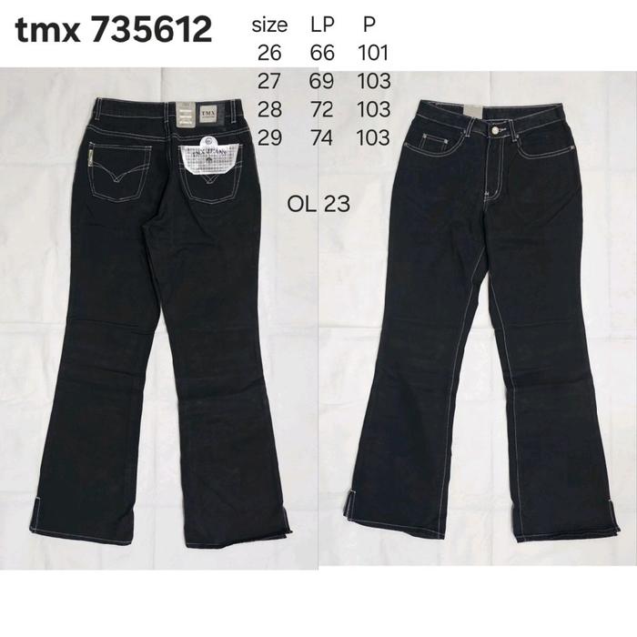 celana jeans cutbry cutbray bootcut wanita cewek biru tua denim jeans tmx 735612