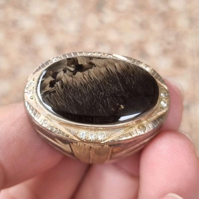 BATU BULU MACAN ASLI LUMAJANG BIG SIZE RING PERAK TEBAL HANDMADE