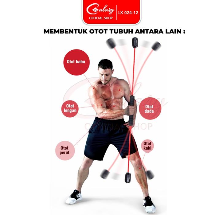 SPEEDS Flexi Bar Stick Flexi Bar Swing Tongkat Olahraga Flexi Bar Workout Untuk Fitness Gym 024-12