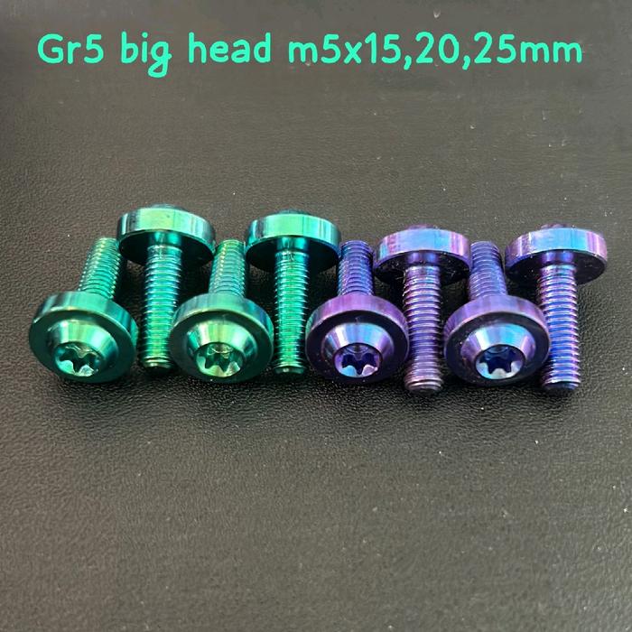 Titanium baut titanium gr5 big m5 harga satuan (1 baut) BAUT TITANIUM original drat 8 universal Moto