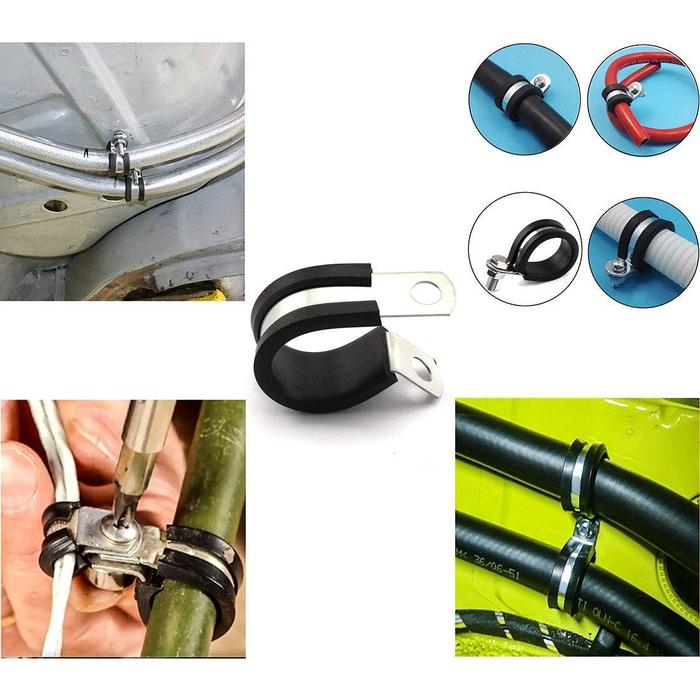 Klem Kabel, Klem Berinsulasi Bantalan Karet 52 Buah. Penjepit Logam