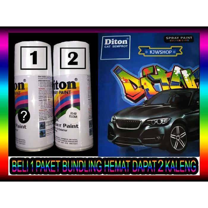 Paket 2 Kaleng Diton Reguler 8540 Clear Gloss Kilap Cat Semprot Spray