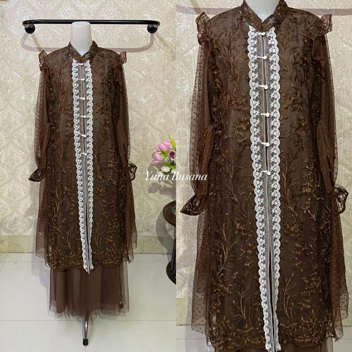 DRESS OUTER TUNIK BRUKAT PREMIUM SERIES MAHOGANY