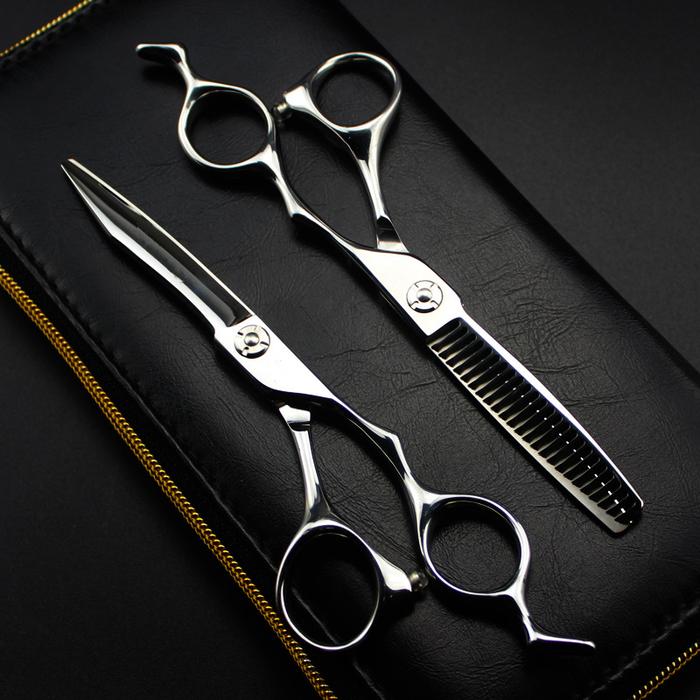 professional Japan 440c 6 '' upscale silver hair scissors haircut