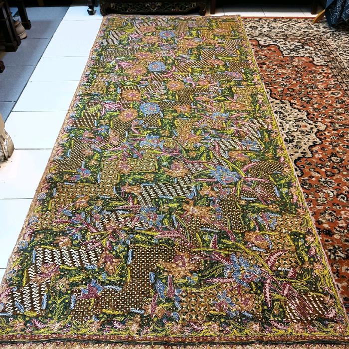 Kain batik full tulis asli tiga negri hijau Tjoa Siang Swei Solo latar sekar jagat lengko batik tuli