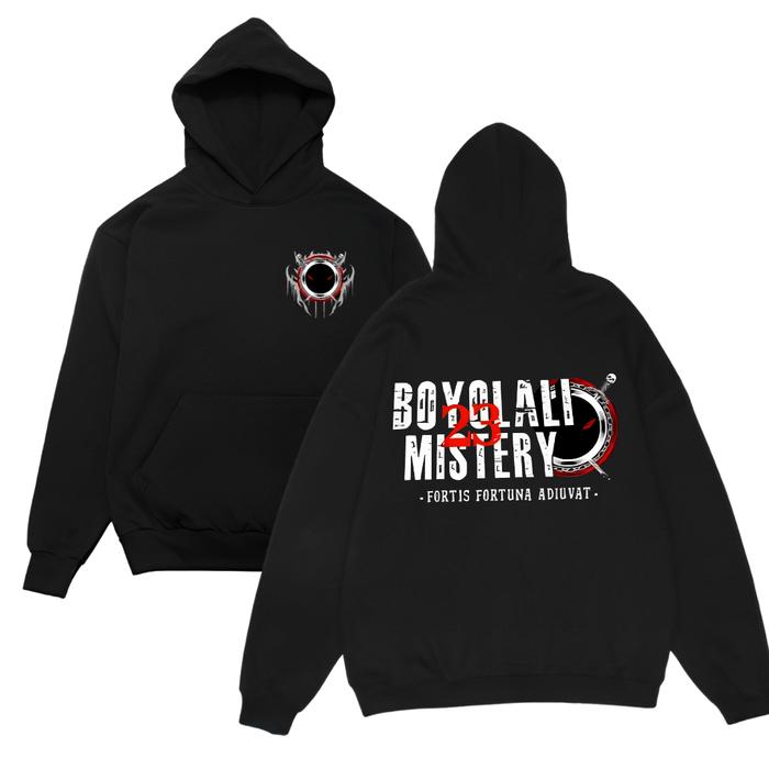 Promo!! Hoodie Boyolali Mistery - Fortis Fortuna Bahan Cotton Fleece Hitam Dan Biru
