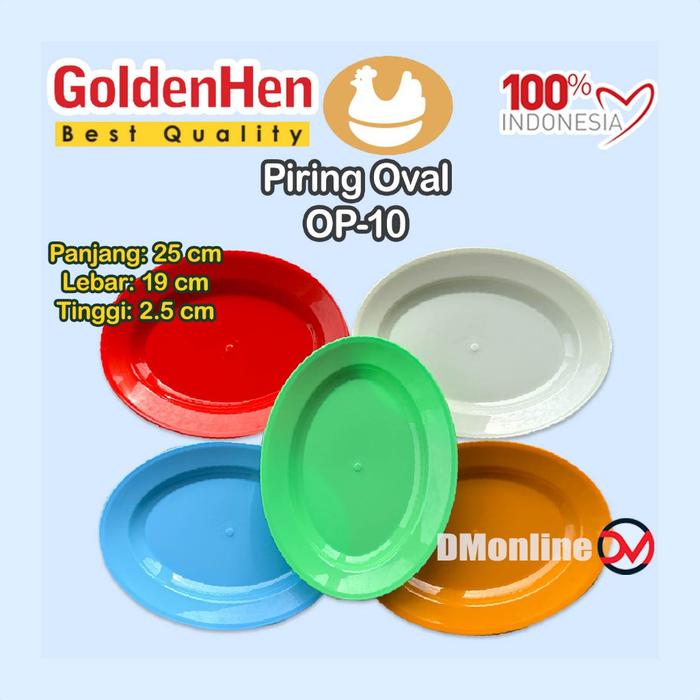 READY OP-10 12pcs Piring Plastik Oval 25cm 10inch GOLDEN HEN / Piring Saji Lonjong / Lodor Goldenhen