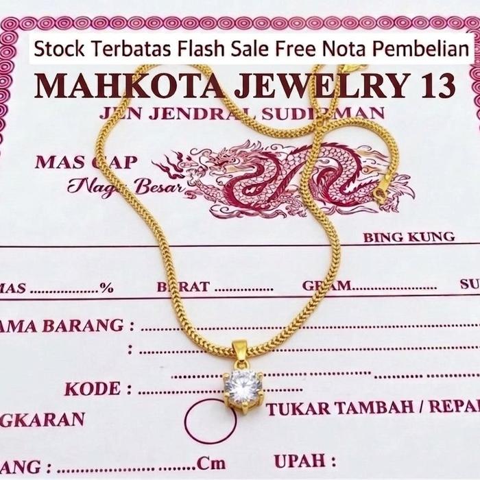 cod kalung italy permata emas muda - free nota perhiasan
