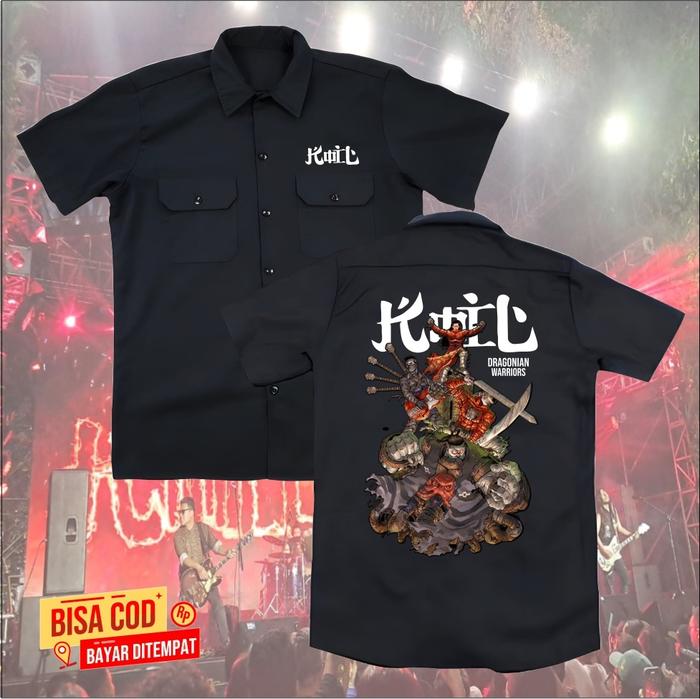 KEMEJA Workshit KOIL BLACKLIGHT HITAM DISTRO / kaos music / kaos Punk event / kaos band Koil Band Ba
