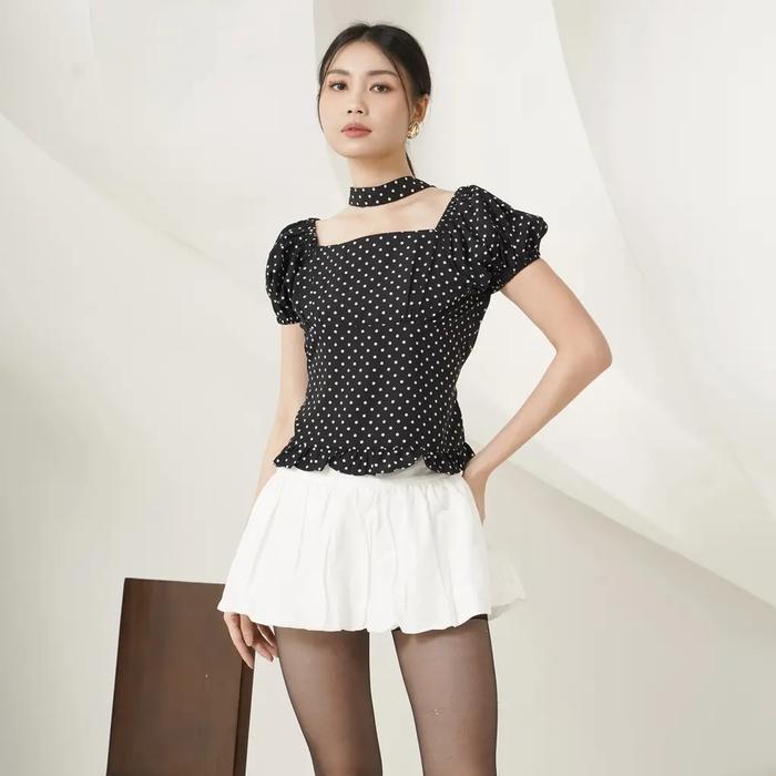 Atasan Wanita K.Top Model Polkadot #D117