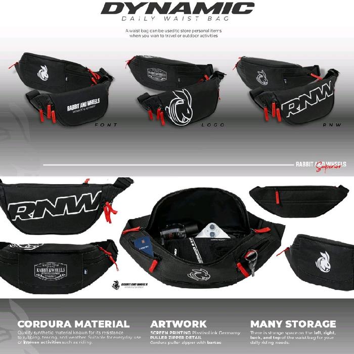 DINAMIC WAIST BAG RABBIT AND WHEELS TAS PINGGANG ORIGINAL