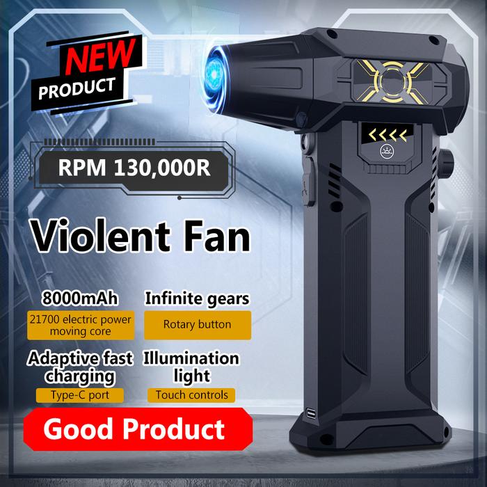 New 130000RPM 42M/S Violent Turbo Fan, High Speed Boosting Hurricane Vacuum Cleaner, Handheld Wirele