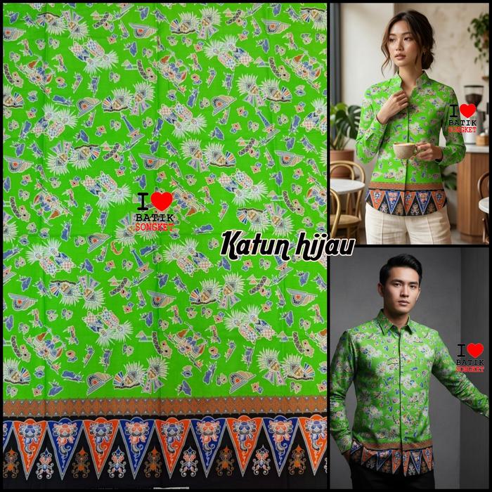 KATUN ONDEL PREMIUM MOTIF 22 HIJAU IJO ZAMRUD LUMUT DAUN BOTOL ARMY OLIVE MINT JADE FOREST EMERALD B