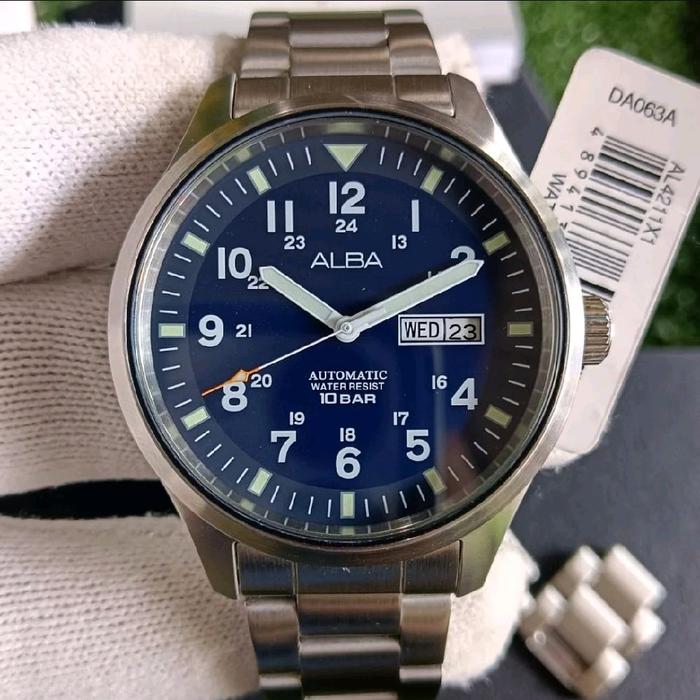 ALBA Jam Tangan Pria Automatic Y676-X039 Diver All Part Original Rantai Full Link Water Resist 10 Ba