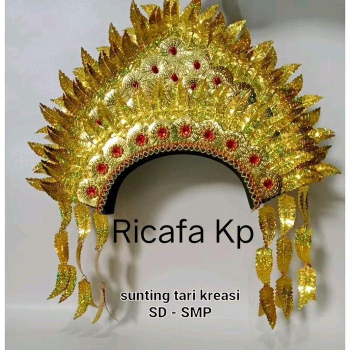 sunting tari kreasi_mahkota tari kreasi_sunting tari kreasi anak_mahkota kubah daun emas_mahkota kar