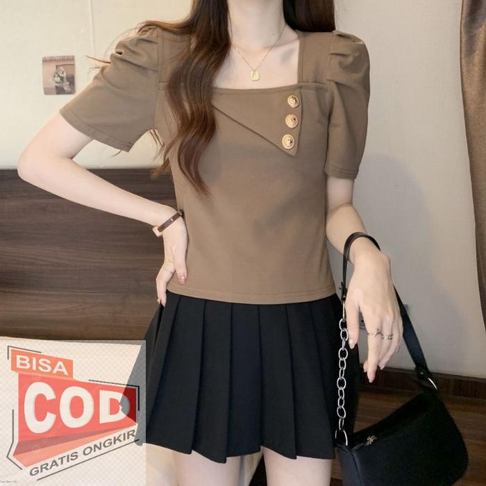Seoul Blouse Tshirt Wanita Button
