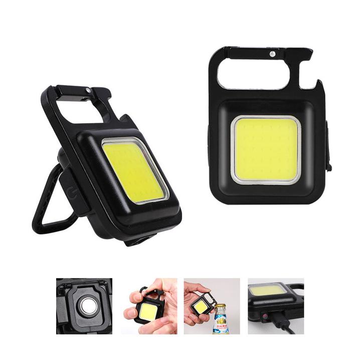 Senter LED Mini Lampu Kerja Senter Saku Portabel Gantungan Kunci USB