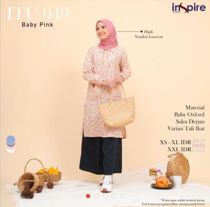 SALE TUNIK DEWASA INSPIRE ITU 049 POWDER BLUE TUNIK INSPIRE MURAH TUNIK INSPIRE KEKINIAN TUNIK MURAH