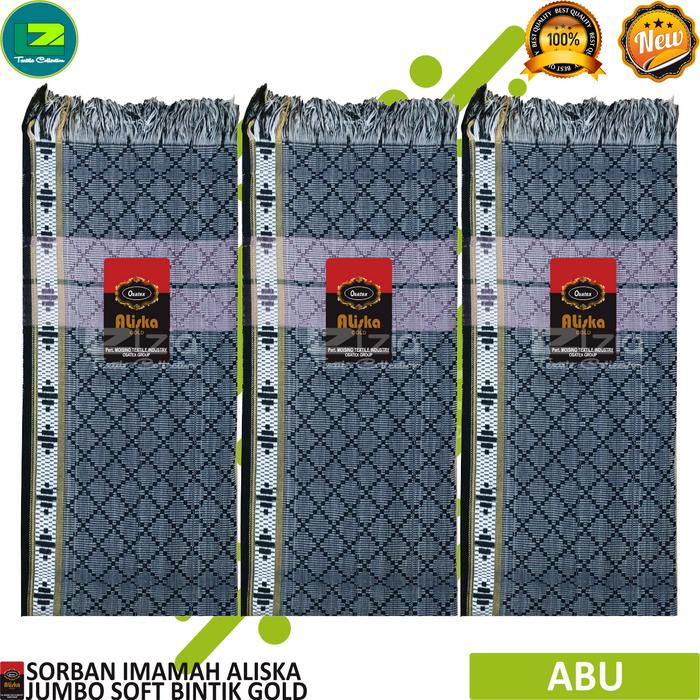 Sorban Imamah Panjang Aliska Gold Bintik Soft Warna