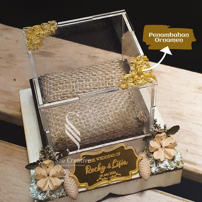 (READY STOCK) kotak cincin / Box Cincin Rustic / Ring Box / Kotak Perhiasan Rustic Kayu + Custom Nam