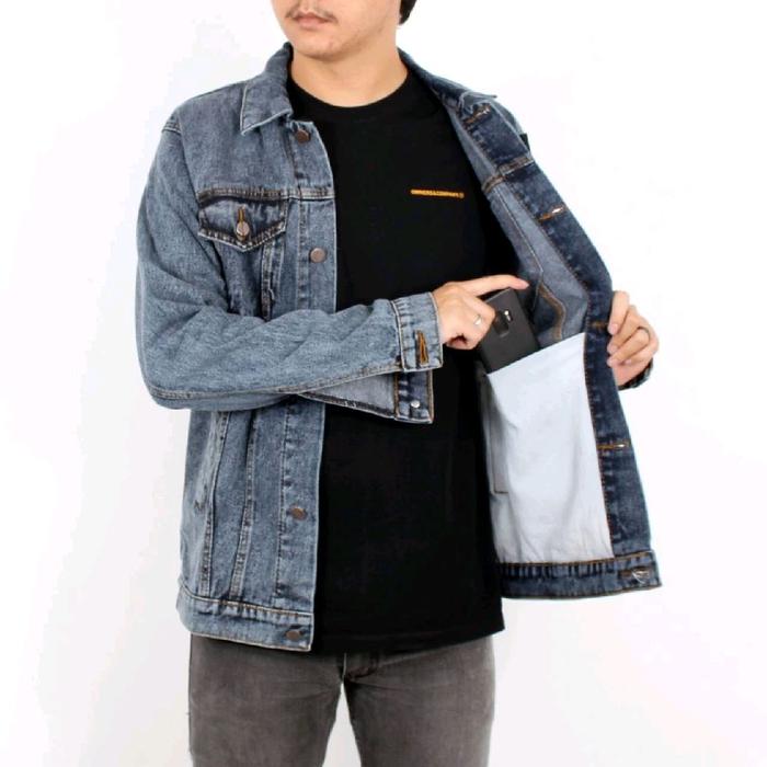 Jaket Jeans Wangkers Denim Series Blue Sanwash Jaket Jeans Pria