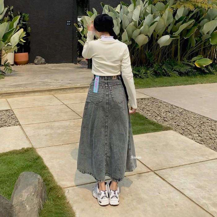 T♫7G JINISO - HIGHWAIST ROK BASIC JEANS PANJANG 990 SEVENTY A❤2B