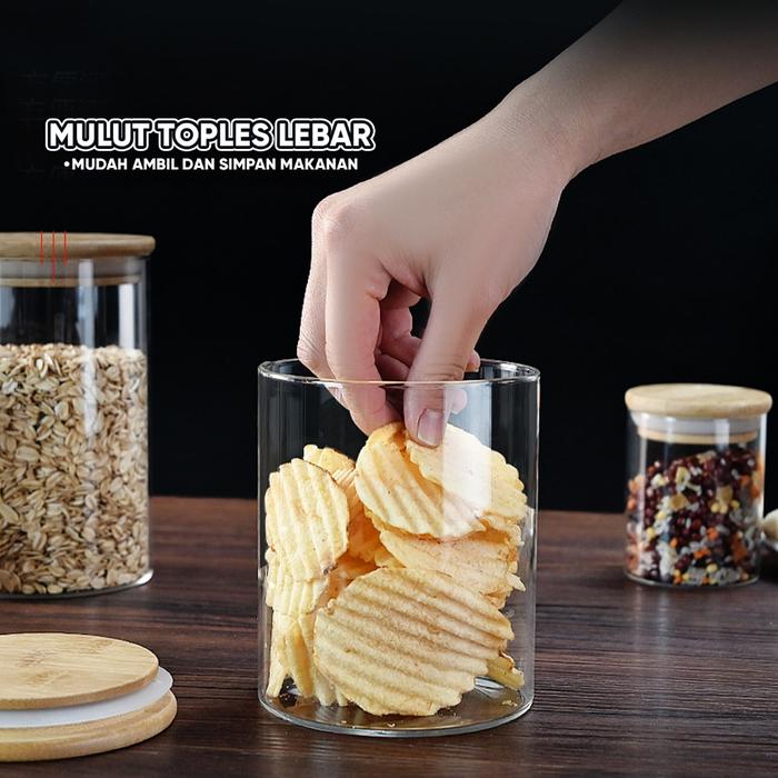 Living Mall Toples Kue Kaca Borosilikat Serbaguna Food Storage Jar L20-L27