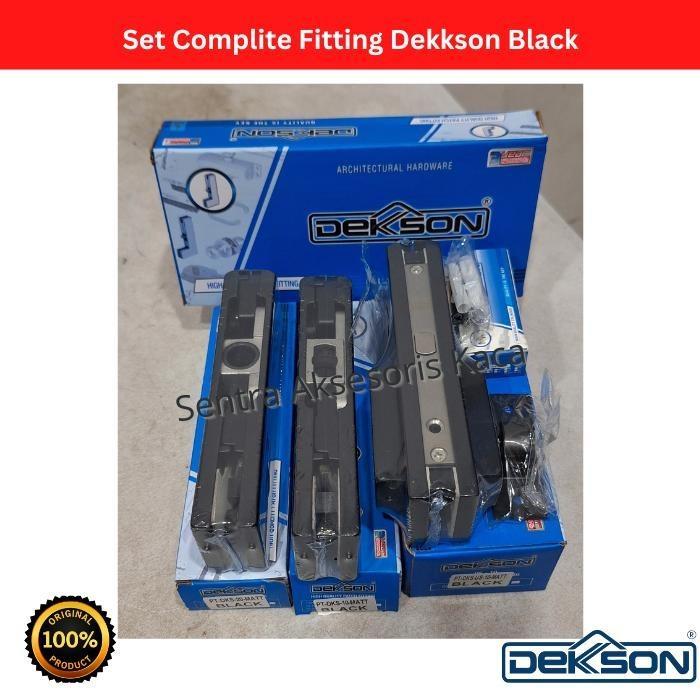 Patch Fitting Set Dekson (PT10,20,US10) Black Jepit Pintu Kaca Dekkson