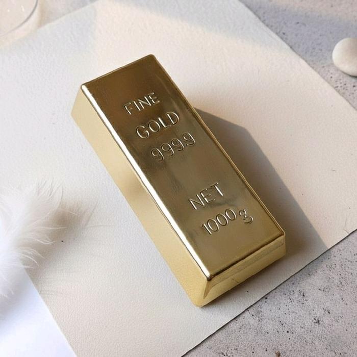 [ETC-011] REPLIKA EMAS BATANGAN MOTIF FINE GOLD 999.9 NET 1000g UNTUK KOLEKSI MAHAR SESERAHAN PERNIK