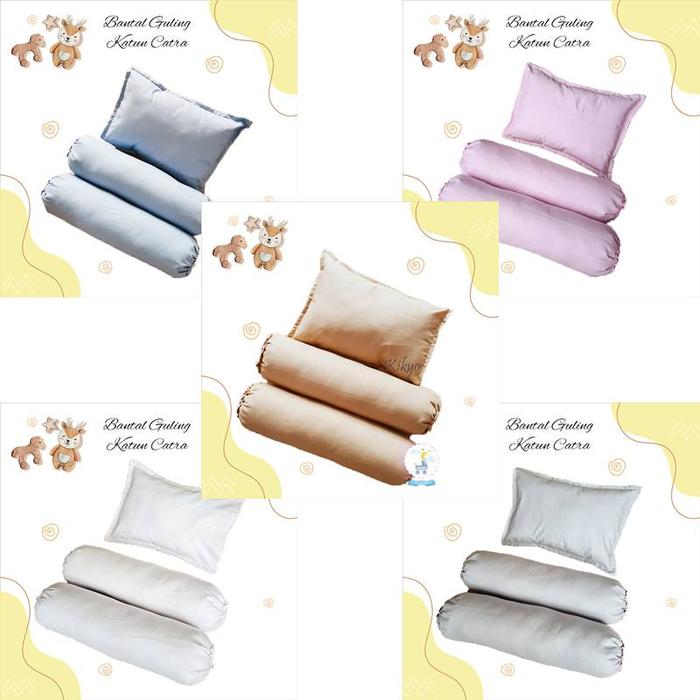 Sarung bantal guling bayi polos katun lokal / set bantal guling / bantal bayi / guling bayi