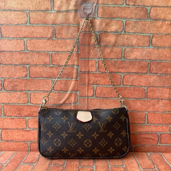 TAS SHOULDER MINI WANITA LOUIS V PARIS ELVI KULIT SECOND BRANDED / TAS KETEK RANTAI WANITA KULIT ELV