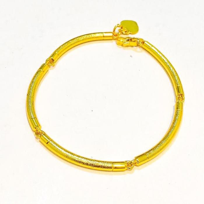 gelang belah patah viral Lapis Emas 24krt Crum Emas Muda 18gram gelang Cewek Replika Premium Gold