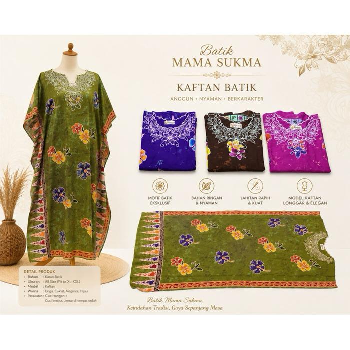Sunan ORI Dress Daster Batik Bordir Model Kalong Wanita Dewasa Katun Motif