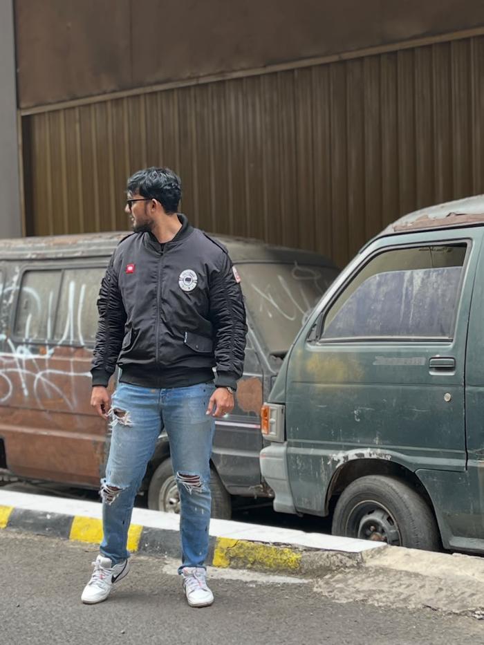 Blackid Jaket Bomber Black Pria Distro Kerah Nyaman Jacket Bomber