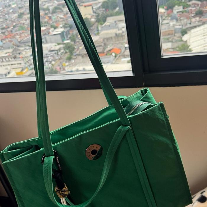Bimba y Lola Tote Bag Authentic with Charm color green