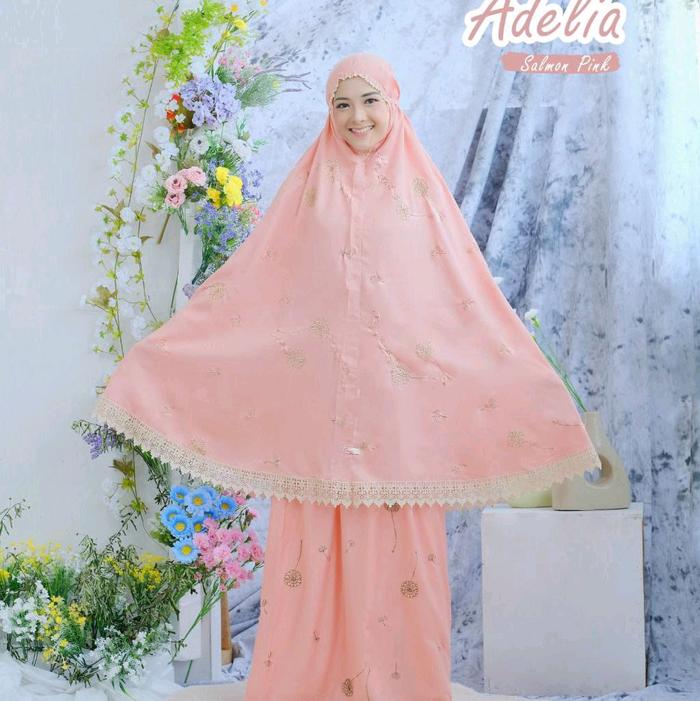 Mukena Adelia by Sheina hijab/Mukena/ Mukena Renda/Mukena Adem/ Mukena Rayon