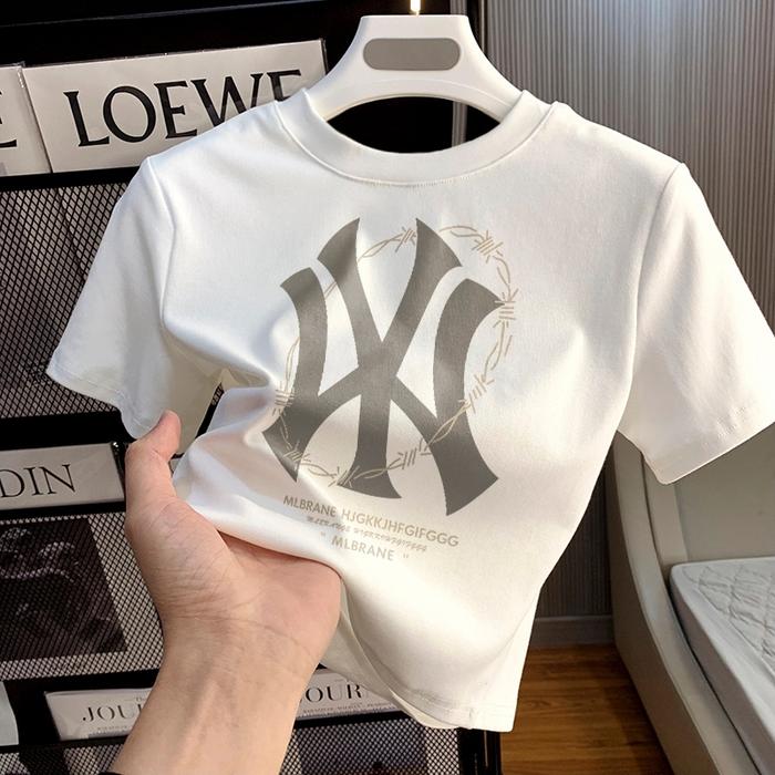 Ship Locally TShirt Crop Top Lengan Pendek KaoS Wanita Crop Top Korea Mlb Outlets KaoS Crop Wanita K