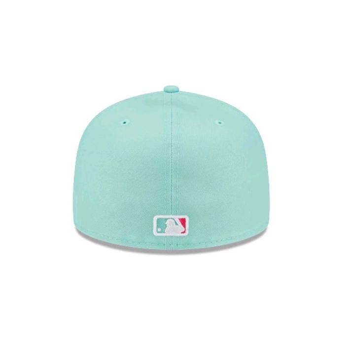 New Era Topi San Diego Padres Tom Delonge Ukuran 7 3/8 Warna Pastel Hijau dengan Logo MLB