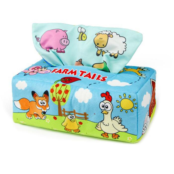 Sensory Baby Pull Tissue Box Toy Kids STEM Montessori Educational