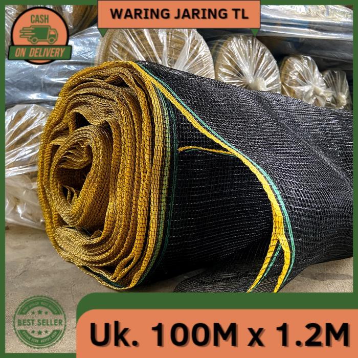 Waring Jaring Tl 1 Roll Panjang 100 Meter X 1.2 Meter Waring Hitam Untuk Pagar Kandang Perkebunan
